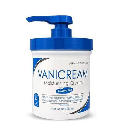 Vanicream Moisturizing Cream with Pump Dispenser, 16 Oz, Formulated without Common Irritants for Sensitive Skin, Body & Face Moisturizer, Restores Moisture & Soothes Irritated, Itchy Areas