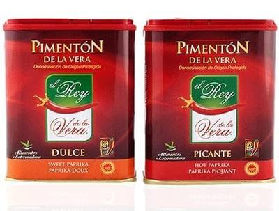 Artisan Spanish smoked paprika, Pimenton from La Vera region. Hot and Sweet. Set of 2 tins. | Artisan, La Vera region, Hot and Sweet
