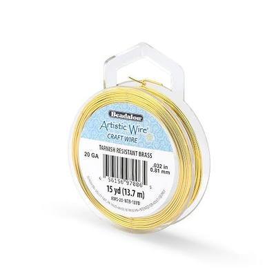 Artistic Wire, 20 Gauge Tarnish Resistant Brass Craft Wire, 15 yd