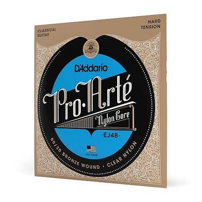 D'Addario Guitar Strings - Pro-Arte Classical Guitar Strings - EJ48 - Nylon Guitar Strings - 80/20 Bronze Wound, Nylon Core - Hard Tension