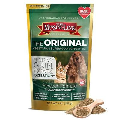 The Missing Link Well-Blend All Natural Vegetarian Omega Superfood Dog & Cat Supplement - Healthy Skin, Coat & Digestion - 1lb