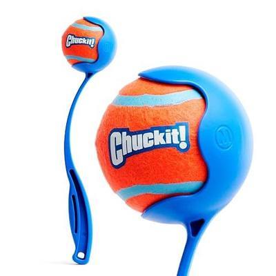 Chuckit! Dog Ball Launcher 12M Sport with 12" Handle Length for Medium 2.5" Dog Balls For Dogs 20-60 lb, Plastic Pet Fetch Ball Thrower, Perfect for Kids, Made in USA, Blue