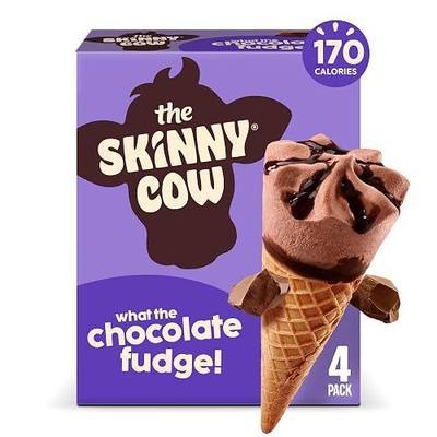 Skinny Cow Not Fudging Around Chocolate Fudge Low Fat Ice Cream Cones, (Frozen), (4 Count of 4 Fl Oz Cones) 16 Fl Oz (Packaging may vary)