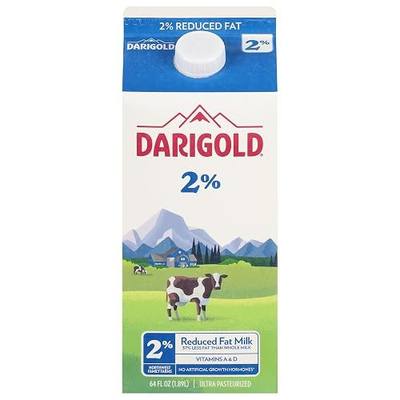 Darigold, 2% Reduced Fat Milk, Ultra Pasteurized, Half Gallon, 64 oz