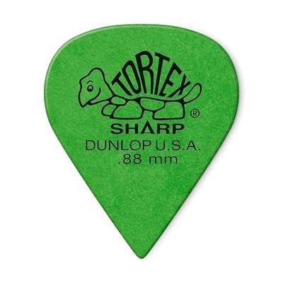 Dunlop 412P.88 Tortex® Sharp, Green, .88mm, 12/Player's Pack | 12/Player's Pack