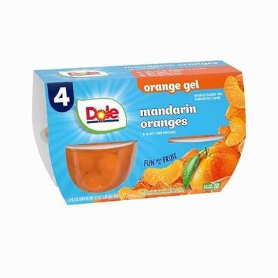 Dole Fruit Bowls Mandarins in Orange Flavored Gel Snacks, 4.3oz 4 Total Cups, Gluten & Dairy Free, Bulk Lunch Snacks for Kids & Adults | In Orange Flavored Gel Snacks, Gluten & Dairy Free
