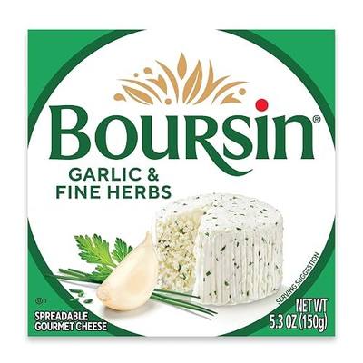 Boursin Garlic & Fine Herbs Cheese, Artisan fresh cheeses, 5.2 Ounce