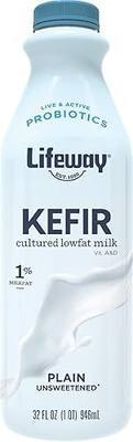 Lifeway Low Fat Kefir – Probiotic Drink with 10g Protein, 12 Live Active Cultures - Up to 99% Lactose Free, Gluten Free – Plain, 32 oz.