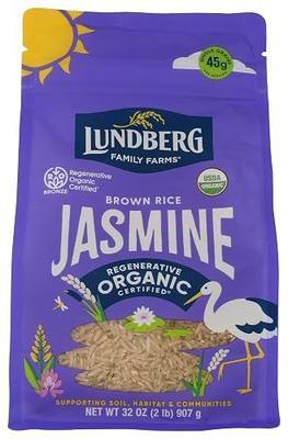 Lundberg Organic Jasmine Brown Rice – Long-Grain, Fluffy & Aromatic, Responsibly Grown in California, 32 Oz