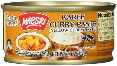 Maesri Yellow Curry (Kang Karee) Paste Thai, 4 Oz