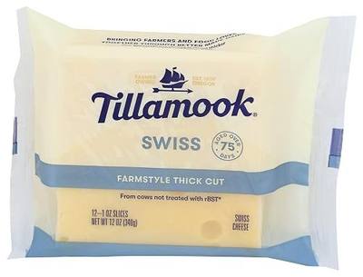 Tillamook, Swiss Sliced, 12 Ounce