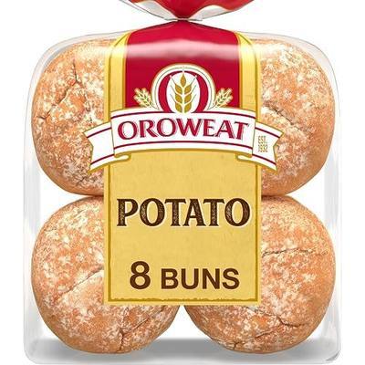 Oroweat Potato Buns, 8 count, (2.63 oz each), Hamburger Buns, 21 oz Bag
