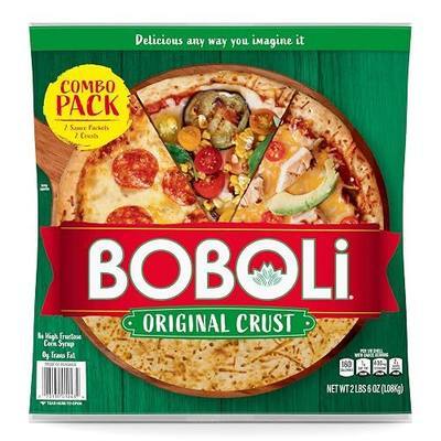 Boboli 12 Inch Twin Pack Pizza Crust, 2 count, 38 oz | Original Crust Combo Pack 2 Sauce Packets2 Crusts | No High Fructose Corn Syrup | 0G Of Trans Fat