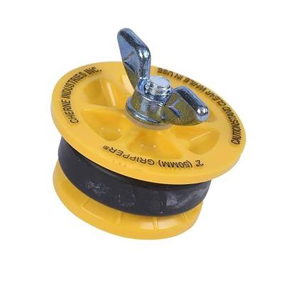 Cherne 270229 End-of-Pipe Gripper Mechanical Test Plug, 2", Yellow