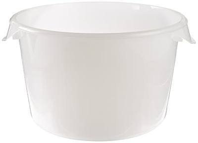 Rubbermaid Commercial Products Plastic Round Food Storage Container, 12 Quart, White, High Temperature Range Food Organization/Storage for Wet/Dry Food in Kitchen/Restaurants/Cafeteria