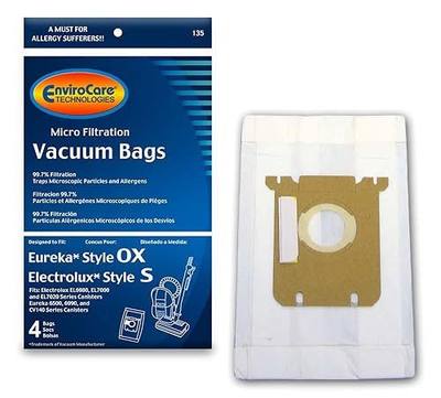 EnviroCare Replacement Micro Filtration Vacuum Cleaner Dust Bags Designed to fit Electrolux Harmony/Oxygen Style S and Eureka Canisters Style S Canisters 4 pack