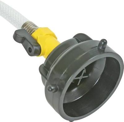 Camco RV Sewer Hose Rinse Cap | Features a Convenient Shut-Off Valve for Water Flow Control, Firmly Locks onto the RV Sewer Hose Bayonet Fitting, and Rinses RV Sewer Hose Before Storage (39533) | Locks onto bayonet fitting, connects to garden hose, rinses before storage, fits Easy Slip, RhinoFLEX, s