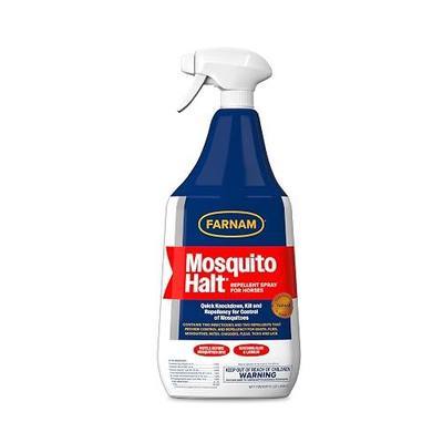 Farnam Mosquito Halt, Mosquito Repellent Spray for Horses, Quick Knockdown Against Mosquitoes, Flies and More, 32 fl oz