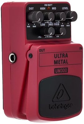 Behringer ULTRA METAL UM300 Heavy Metal Distortion Instrument Effect Pedal, Pink