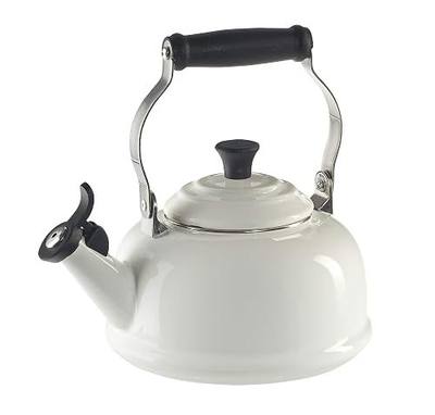 Le Creuset Enamel On Steel Whistling Tea Kettle, 1.7 qt., White