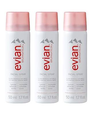 Evian Facial Spray 1.7 oz - Hydrating Mineral Water Mist for Face & Skin - Refreshes Makeup and Tones Skin - TSA-Approved Mini Facial Spray Set for Daily Skincare Hydration