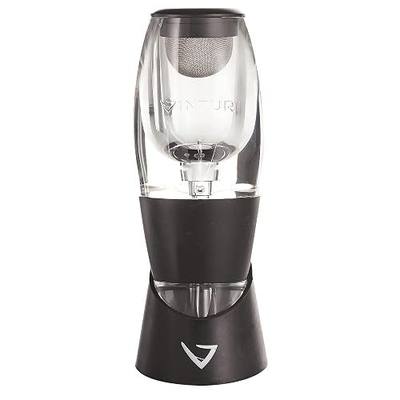 Vinturi Wine Aerator Pourer and Decanter for Red Wines Patented Design Perfectly Aerates Wines By The Glass or Bottle With Distinctive Sound, Includes No-Drip Base & Sediment Screen, Black