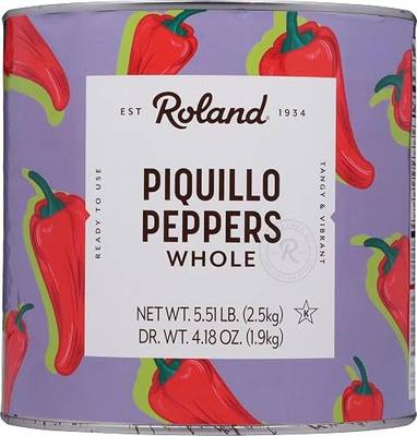 Roland Foods Whole Red Piquillo Peppers, Specialty Imported Food, 5 Lb 8 Oz Can