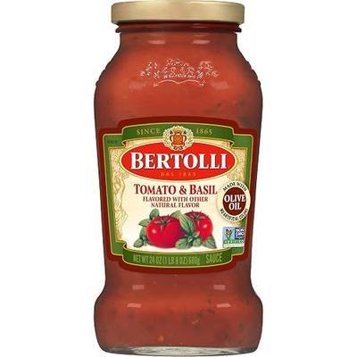 Bertolli Pasta Sauce with Tomato and Basil, Spaghetti Tomato Sauce, 24 oz
