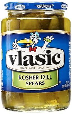 Vlasic Kosher Dill Pickle Spears, Keto Friendly Snacks and Toppings, 24 FL OZ Jar