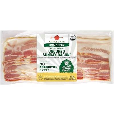 Applegate Farms Organic Hickory Smoked Uncured Sunday Bacon, 8 OZ