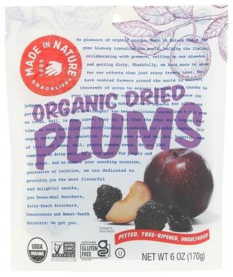 Made In Nature Organic Dried Plums, 6 Oz