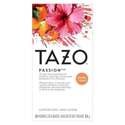 TAZO Passion Herbal Tea Bags, Hot or Iced, Caffeine Free, 20 Total Tea Bags