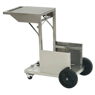 Bayou Classic 700-185 Stainless Bayou Fryer Cart Features Rubber Wheels and Locking Casters Hook Mount for Propane Tank Perfect Accessory for 4-gal Fryers