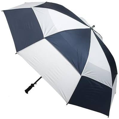 totes Vented Canopy Auto-Open Golf Stick Umbrella, Navy/White