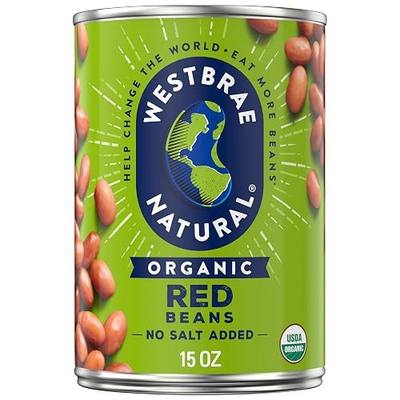 Westbrae Natural Organic Red Beans, 15 oz | Canned, Source of Plant Based Protein and Fiber, Gluten Free, No Salt Added