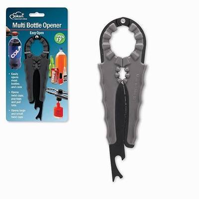 Jokari Multi Bottle Opener for Jars Bottles and Cans 3 in 1 Easy Grip Lid Opener for Weak Hands Twist Caps Pull Tabs Pop Tops and Small Lids Arthritis Aid Manual Kitchen Tool Black | Weak Hands Twist Caps Pull Tabs, Small Lids Arthritis Aid Manual Kitchen, Open Jars, Bottles, and Cans with