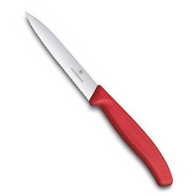 Victorinox Swiss Classic Paring 4" Serrated Spear Point Blade, Red