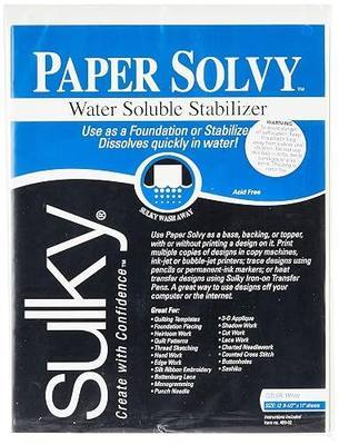 Sulky 409-02 Paper Solvy Water Soluble Fabric Stabilizer, 8-1/2 by 11-Inch, 12 Per Package