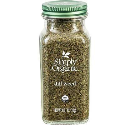 Simply Organic Dill Weed, 0.81 Ounce Bottle, Light and Soft, Delicate Flavor Pairs with Salads, Sauces and Fish, Kosher