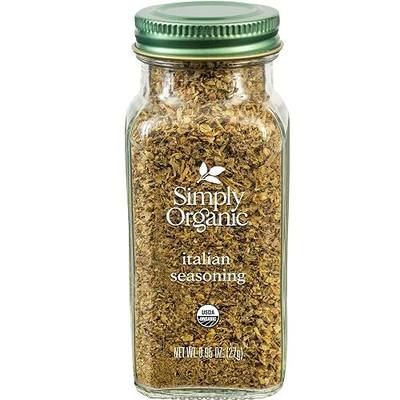 Simply Organic Italian Seasoning, 0.95 Ounce, Organic Herbs, Oregano, Majoram, Thyme, Rosemary, Basil, Sage, Kosher, NonGMO