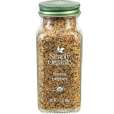 Simply Organic Lemon Pepper, Certified Organic, Kosher | 3.17 Ounce (Pack of 1)