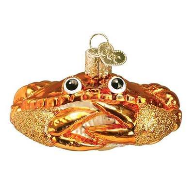 Old World Christmas Crab Louie Glass Blown Ornament for Christmas Tree, Handcrafted Holiday Decoration, Sea Collection