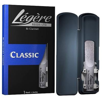 Légère Reeds - Bb Clarinet Reed, Classic, Strength 3.00 (BB3.00) - Easy-playing, Durable, Synthetic Student Clarinet Reed
