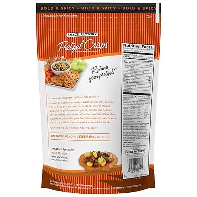 Snack Factory Pretzel Crisps, Buffalo Wing, 7.2 Oz Bag (Pack of 12)