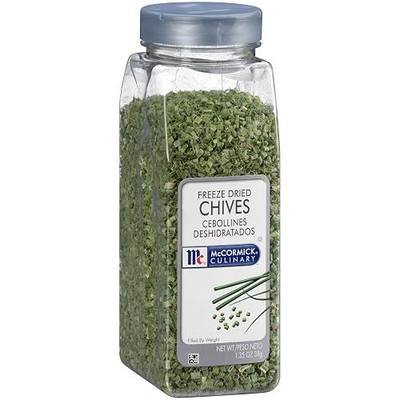 McCormick Culinary Freeze Dried Chives, 1.35 oz - One 1.35 Ounce Container of Dried Chives, Use on Eggs, Potatoes, Fish, Soups, Salads and More
