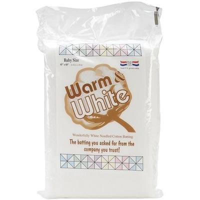 Warm Company Warm & White Cotton Batting - Crib Size 45"X60"