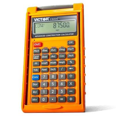 Victor C6000 Advanced Construction Calculator with Protective Case Displays in Fractional or Dimensional Forms Perfect for Carpenters, Renovators,Builders, Contractors, Estimators