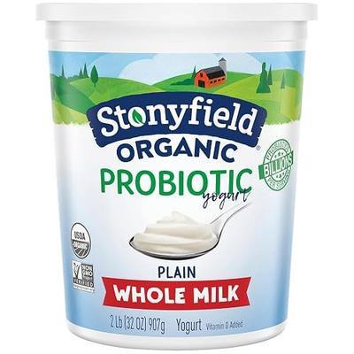 Stonyfield Organic Whole Milk Probiotic Yogurt, Plain, 32 oz. – Immunity & Digestive Health
