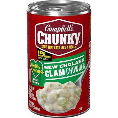 Campbell's Chunky Soup, Healthy Request New England Clam Chowder Soup, 18.8 oz Can