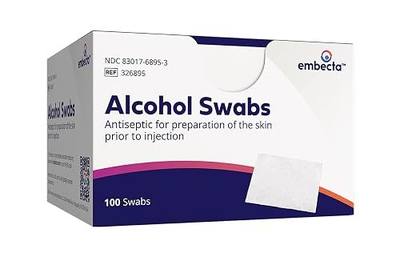 BD Alcohol Swabs 100 Each, White, 100 Count (Pack of 1)